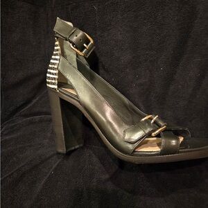 CROSBY DEREK LAM Black Ankle Strap Women's Heels